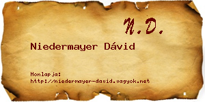 Niedermayer Dávid névjegykártya