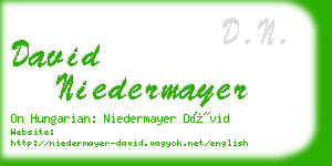david niedermayer business card